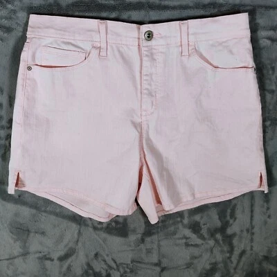 Pantalón corto Jessica Simpson rosa tiro alto calce relajado abertura lateral para mujer (talla 8) Foto 1 de 4