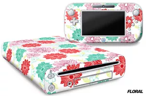 Skin Decal Wrap for Nintendo Wii U Gaming Console & Controller Sticker FLORAL - Picture 1 of 1