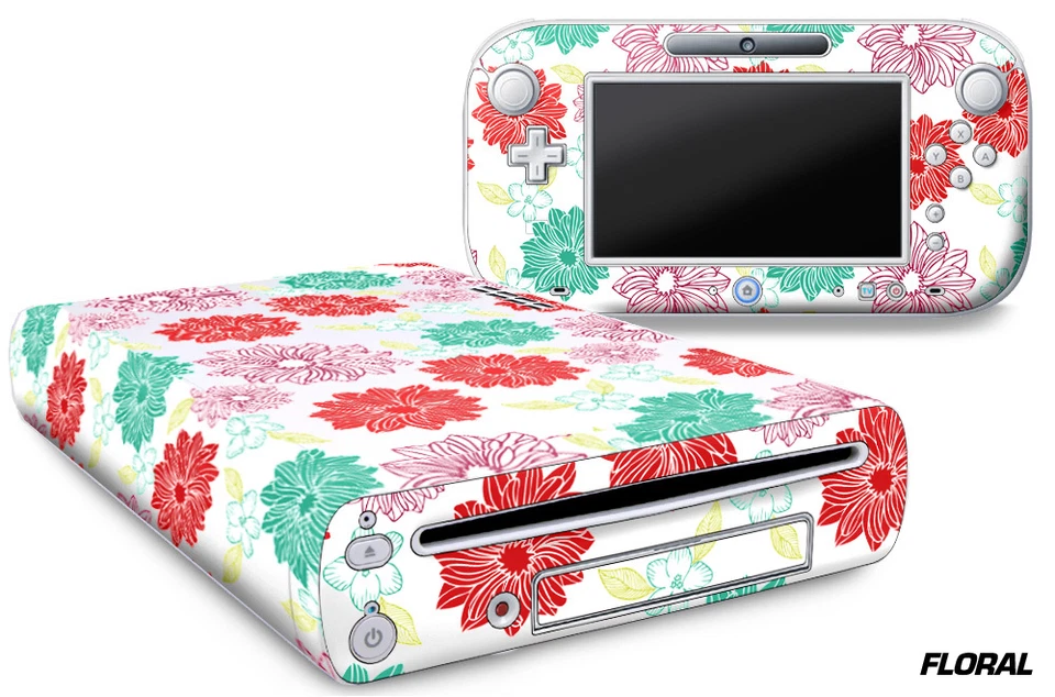 Skin Decal Wrap for Nintendo Wii U Gaming Console & Controller Sticker FLORAL - Image 1 of 1