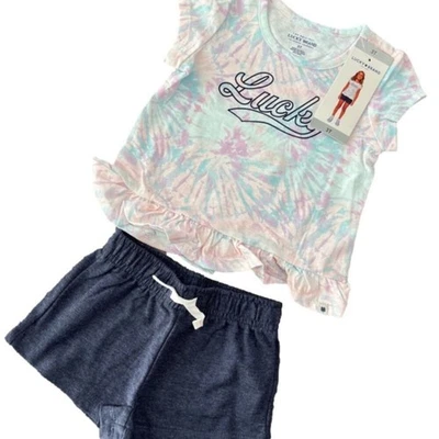 Lucky Brand Niña’s Tye Dye Camisa Corta 2 Piezas Conjunto Talla 3T NUEVO Foto 1 de 4