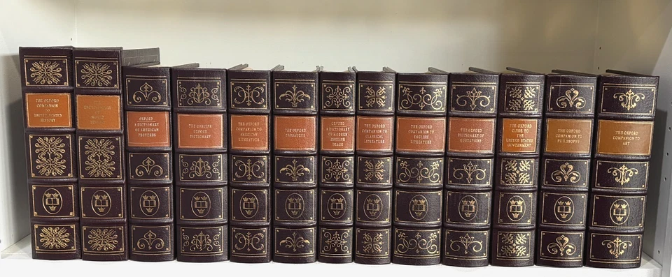 Easton Press 13V OXFORD COMPANION & DICTIONARY SET Literature Thesaurus LEATHER - Image 1 of 4