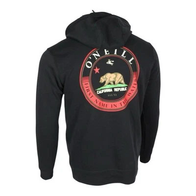 Sudadera con capucha gráfica O'Neill Cali Marquee California Bear negra, grande para hombre Foto 1 de 4