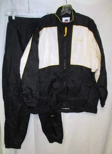 Vintage NIKE AIR ~ Windbreaker Set ~ Track Suit ~ Black Cream SIZE L 12/14 - Picture 1 of 4