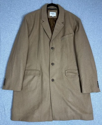 Goodfellow & Co Coat Mens 2XL Camel Brown Wool Blend Topcoat Overcoat Lined - Image 1 of 4