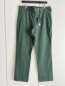 Percival Tailored Trousers Seersucker Pants Forest Green W36 L 32 BNWT RRP £129 - Picture 1 of 12