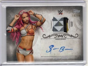 2016 Topps WWE Undisputed Auto SASHA BANKS Shirt Relic AUTOGRAPH PATCH 50/50 - Picture 1 of 1