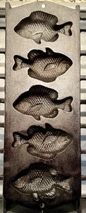 Lodge 5PP2 Cast Iron Perch Fish Shaped Cornbread Muffin Mold Pan Pre-2005 - Picture 1 of 12