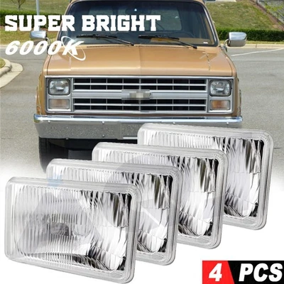 4PCS LED Headlight 6000K High Low beam For Chevrolet R10 Suburban 1988 - Image 1 of 4
