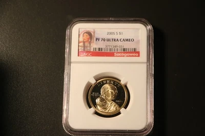 2005-S $1 Sacagawea NGC PF 70 Ultra Cameo in New NGC Red Native American Holder - Image 1 of 2
