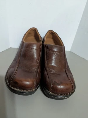 Zuecos/zapatos cómodos Eastland para mujer talla 7,5 de cuero marrón sin cordones punta redonda  Foto 1 de 4