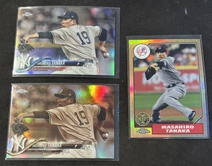 2018 Topps Chrome Masahiro Tanaka #10 Base + Sepia Refractors + ‘17 #87T-14 - Picture 1 of 2