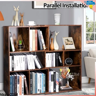 Organizador de armazenamento de estante de madeira 6-9 cubos escritório em casa prateleiras estante caixa - Imagem 1 de 4