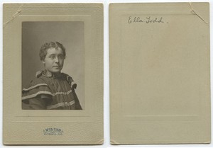 CAB PHOTO YOUNG LADY W/ GLASSES NAMED ELLA TODD FROM MITCHELL, SD