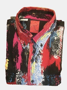 Vtg Roper Shirt Mens L Rodeo Western Stunning Unique Colorful Art Graphic USA - Picture 1 of 7
