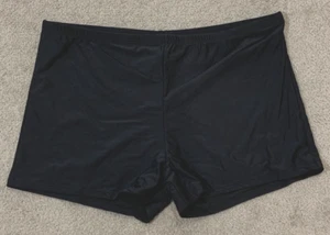 DACI Boy Shorts Bikini Tankini Swimsuit Bottoms Women Plus size 22W Black Silky - Picture 1 of 13