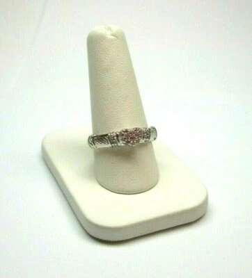 ANILLO CORAZÓN CIRCONITA ROSA Y BLANCO ORIGINAL JUDITH RIPKA PLATA ESTERLINA 925 TALLA 9,25 Foto 1 de 4