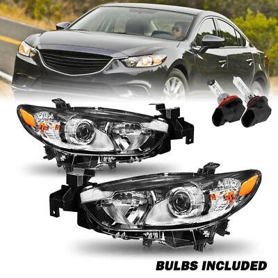 For 2014-2017 Mazda 6 Halogen Headlights Assembly Driver & Passenger Side Lamps - Image 1 of 4