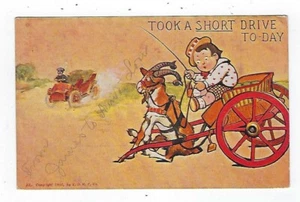 VTG Early 1900's Postcard Took A Short Drive Today Humorous Posted - Picture 1 of 2