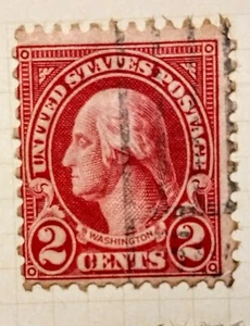 U.S. STAMP WASHINGTON 2 CENT, Carmine, VF, used, offset perforation - Picture 1 of 1