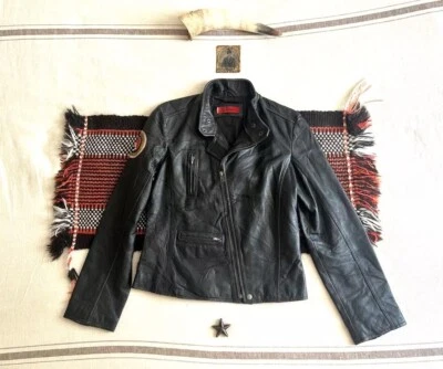 Levi's Leather Jacket S-M 1965 Scooter Club Biker Motorcycle Black Rebel Women's - Image 1 of 4