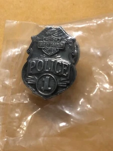 HARLEY-DAVIDSON POLICE BADGE PIN -for LAPEL-VEST-HAT -HARLEY POLICE PIN - Picture 1 of 1