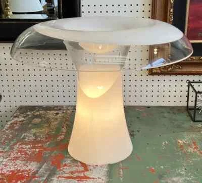 Vistosi Large Italian Two-Piece Murano Glass Mushroom Table Lamp - Image 1 of 4