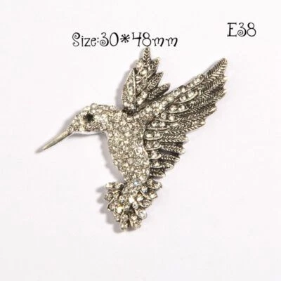 120Pcs 48mm Wild Goose Bird Appliques Crystal Metal Rhinestone Buttons Flatback - Image 1 of 4
