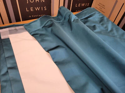 John Lewis MTM W286 x 203cm Satin Wave Header Curtains RRP £441 - Image 1 of 4