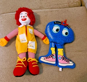 Vintage 1987 McDonalds Blue Fry Guy 12” Plush + Ronald McDonald Plush - Picture 1 of 4
