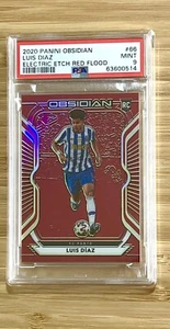 Luis Diaz RC Rookie Card Red Flood /28 Porto Panini Ossidiana Calcio 2020 PSA 9 - Foto 1 di 2