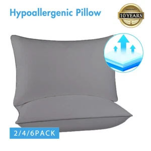 Luxury 2/4/6 PACK Bed Pillows for Better Sleep Hypoallergenic Chemical Free NEW - Picture 1 of 13