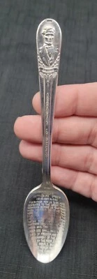 Cuchara de discurso Abraham Lincoln Gettysburg Rogers Brothers IS placa de plata Foto 1 de 4