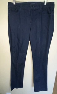 NYDJ Sheri Slim Jeans Size 12 Dark Blue Lift X Tuck Straight Leg Stretch - Picture 1 of 7