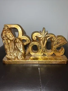 Peace Gold Figurine Christmas decor Baby Jesus - Picture 1 of 6
