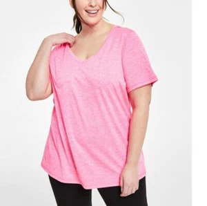 Ideology Women Pullover Activewear Top Short Sleeve Solid Round Neck A7562 - Picture 1 of 19