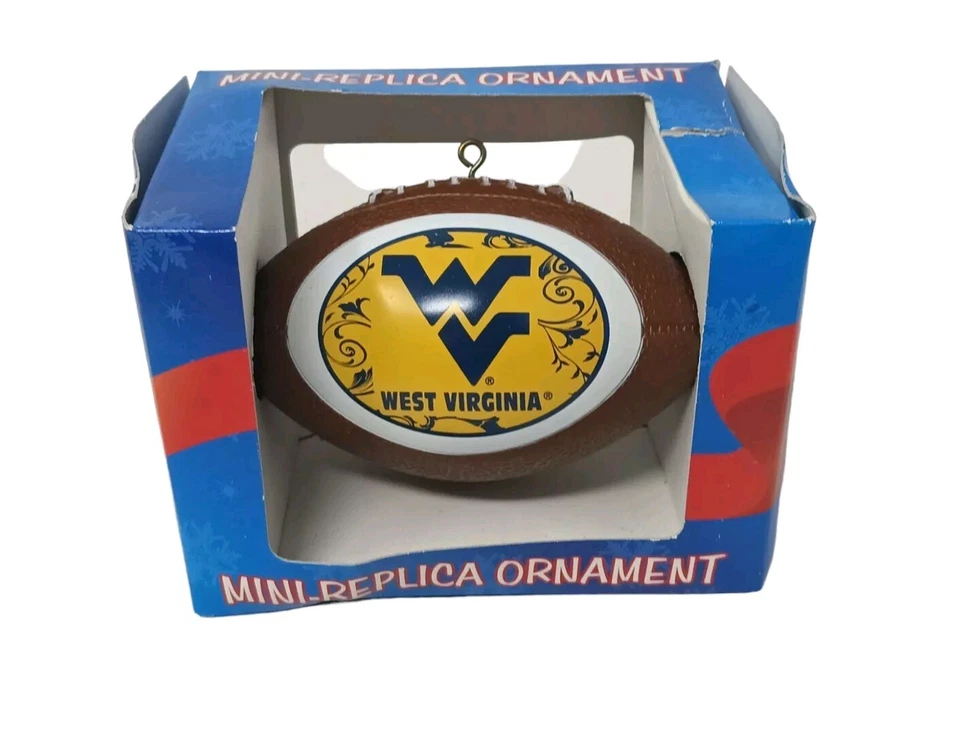 West Virginia Mountaineers Ornament Replica Football NIB - Image 1 of 4