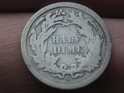 1863 S Seated Liberty Half Dime- San Francisco, Good Details - Image 1 of 4