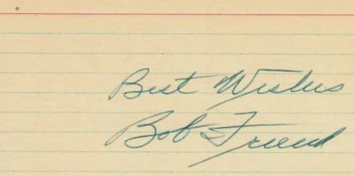 "Pittsburgh Pirates" Bob Friend Hand Signed 3X5 Card COA - Image 1 of 2