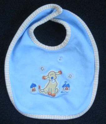 Babero azul amarillo vintage Carter's Emu Namae perro Foto 1 de 4