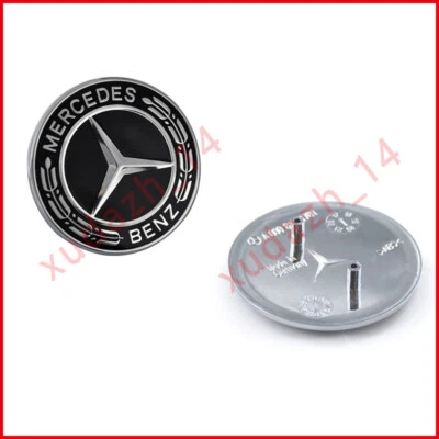 FOR MERCEDES BENZ CLK CLS E ML GL FRONT HOOD BADGE BLACK EMBLEM A2078170316 - Image 1 of 4