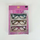 Laundry by Design +2.50 Reading Glasses Animal Print Pink Brown Blue 3 Pair