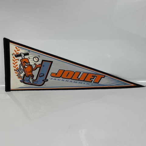 Joliet Jackhammers Inaugural Season Pennant 29x12" Has creases In Middle & Tip Cover