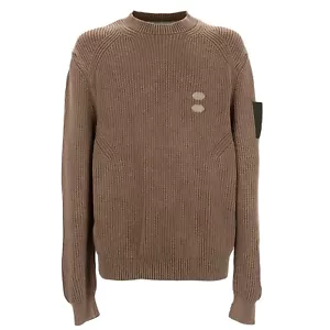 OFF WHITE Virgil Abloh Strick Baumwolle Kaschmir Pullover mit Logo Patch Braun L - Bild 1 von 6