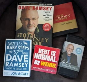 NEW Dave Ramsey Total Money Makeover SIGNED LOT of 5 Books Journal Wallet Decal - Picture 1 of 12