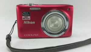 Nikon Coolpix s2700 16.0 MP 6X Zoom Digital Camera Red w/ Battery Charger - Picture 1 of 16
