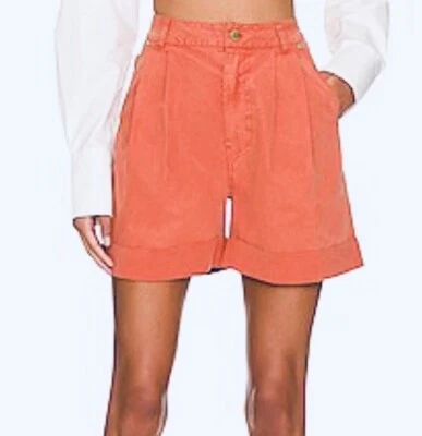 Pantalones Cortos Prisión Vintage Edición Básica Naranja 100% Algodón Años 90 Y2K Alto 24 25 Foto 1 de 4