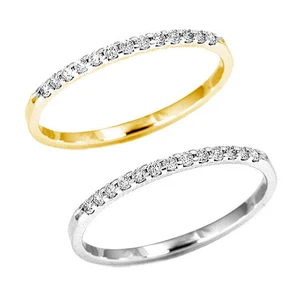 Banda de boda de diamante real / Banda de compromiso Oro de 14 quilates - Imagen 1 de 4