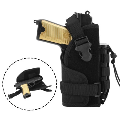 Tactical OWB Gun Holster Right Hand Fits Pistol with Laser or Flashlight Mount - Image 1 of 4