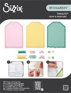 Sizzix Thinlits Set 17/Pkg, Snap and Swap by 49 and Market-Large Tags - Picture 1 of 1