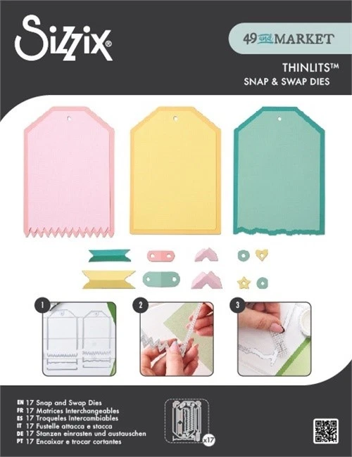 Sizzix Thinlits Set 17/Pkg, Snap and Swap by 49 and Market-Large Tags - Image 1 of 1